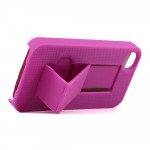 Wholesale iPhone 4S Kick Stand Case (Purple)
